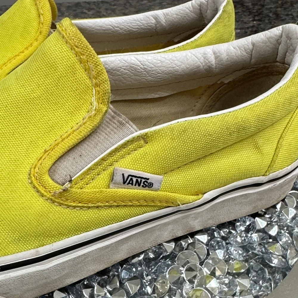 Vans Vibrant Yellow Canvas Slip-Ons M9 W10.5